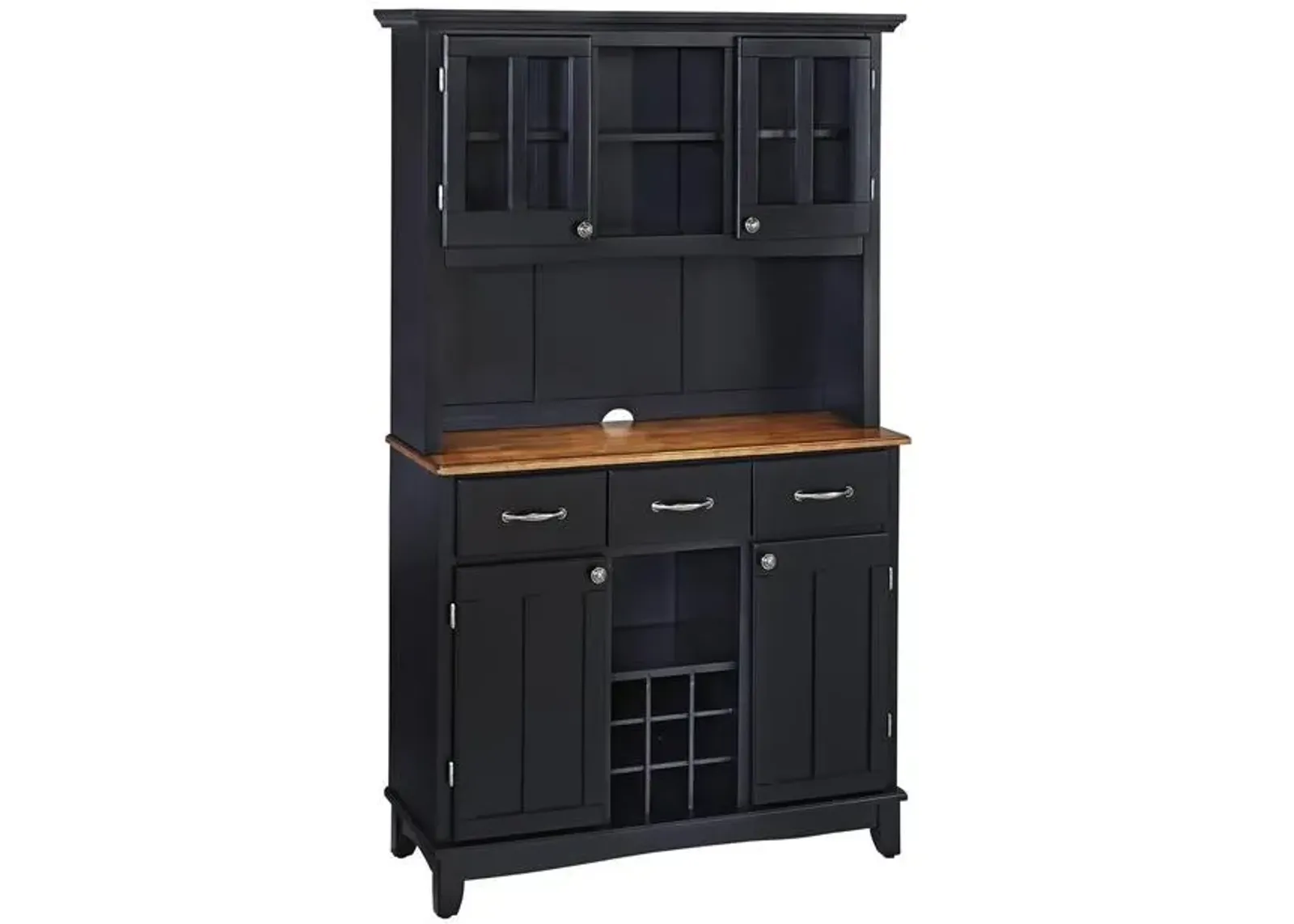 homestyles® Buffet Of Buffets Black/Cottage Oak Server with Hutch