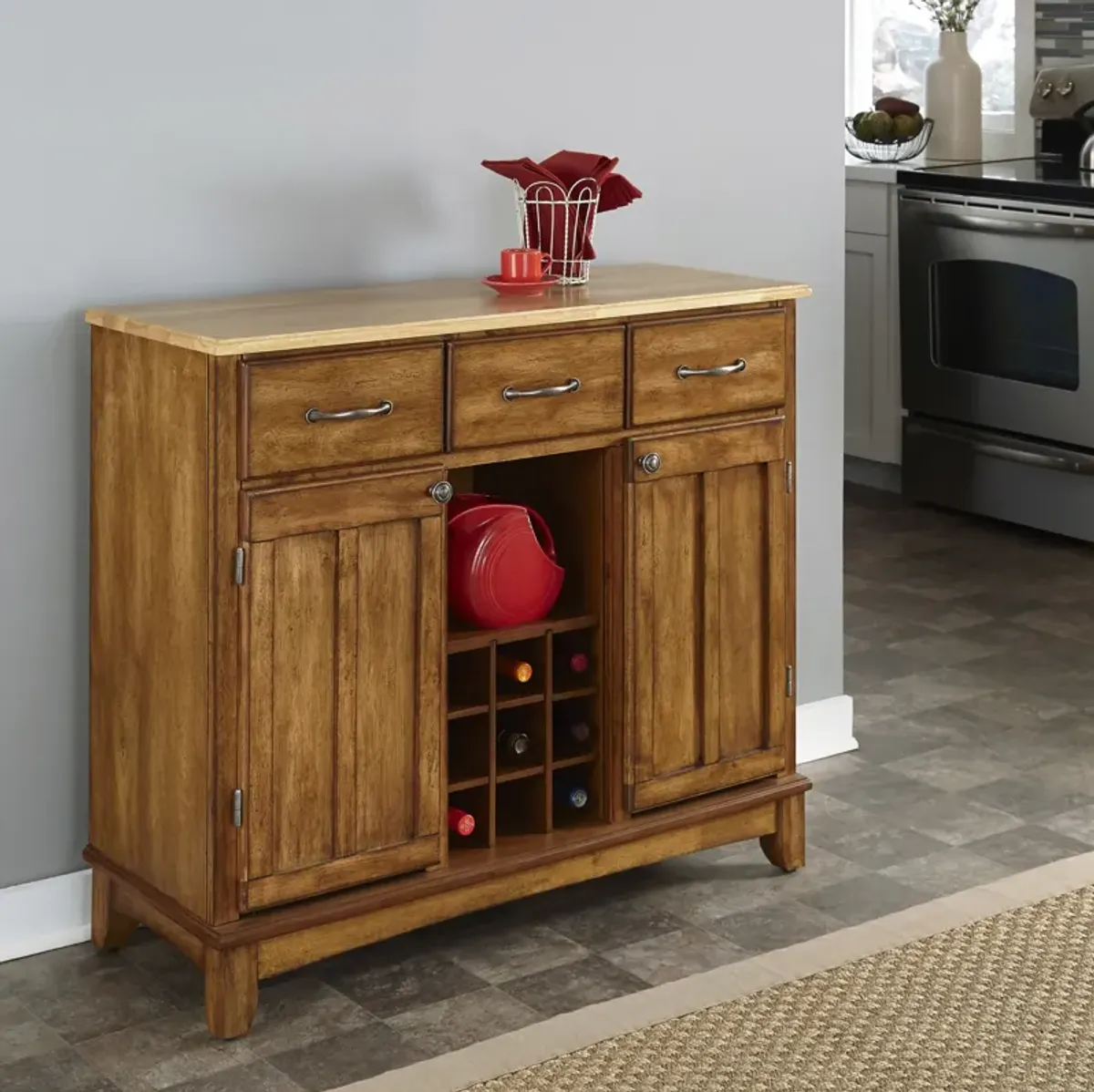 homestyles® Buffet Of Buffets Cottage Oak/Natural Wood Server