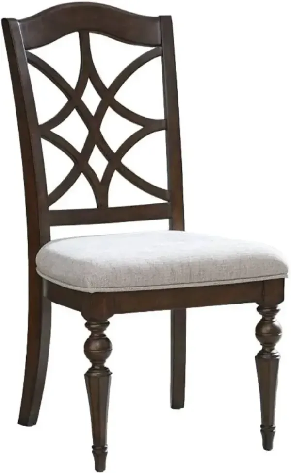 Liberty Furniture Arden Road Satin Cherry Splat Back Dining Side Chair