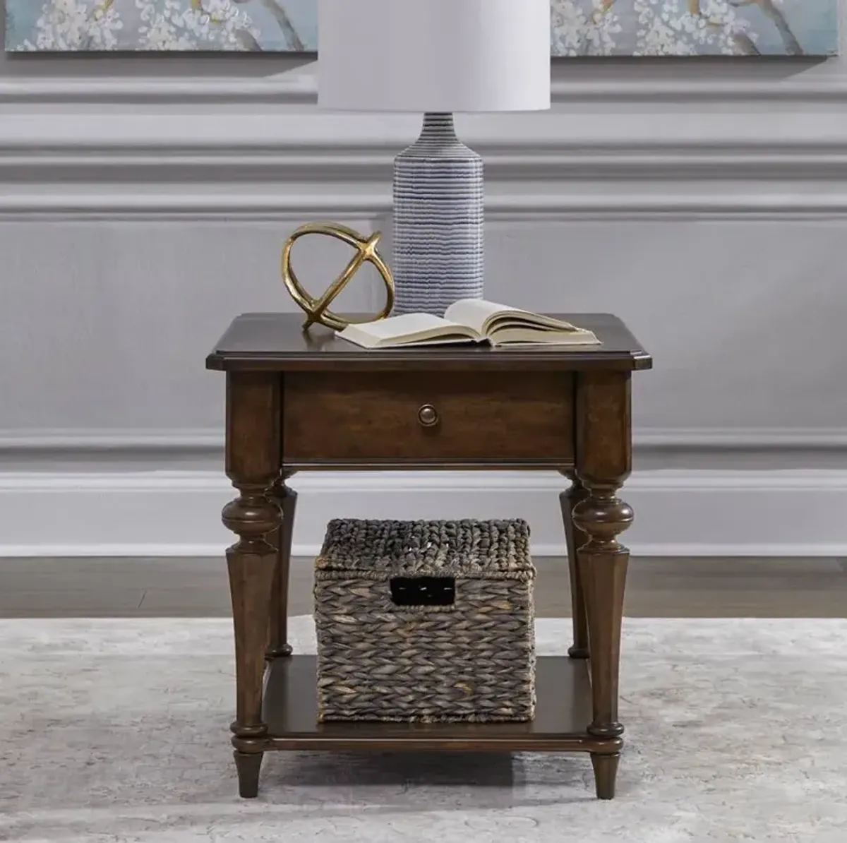 Liberty Furniture Arden Road Satin Cherry Drawer End Table