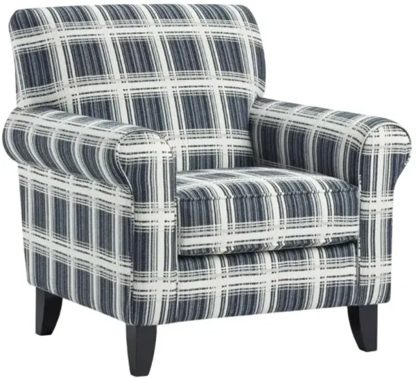 Fusion Furniture Truth or Dare Salt Stanza Navy Blue/White Accent Chair