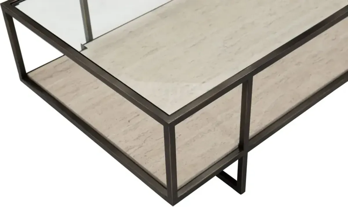 Bernhardt Harlow Bronze Metal Rectangular Cocktail Table