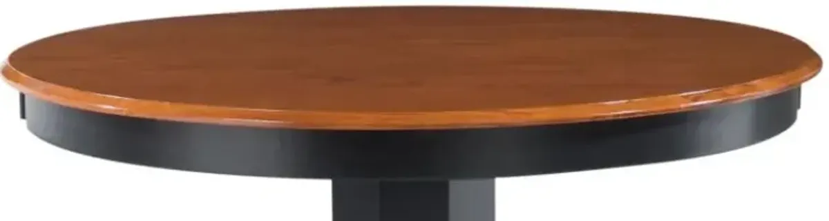 homestyles® Bishop Black Pedestal Table with Brown Tabletop