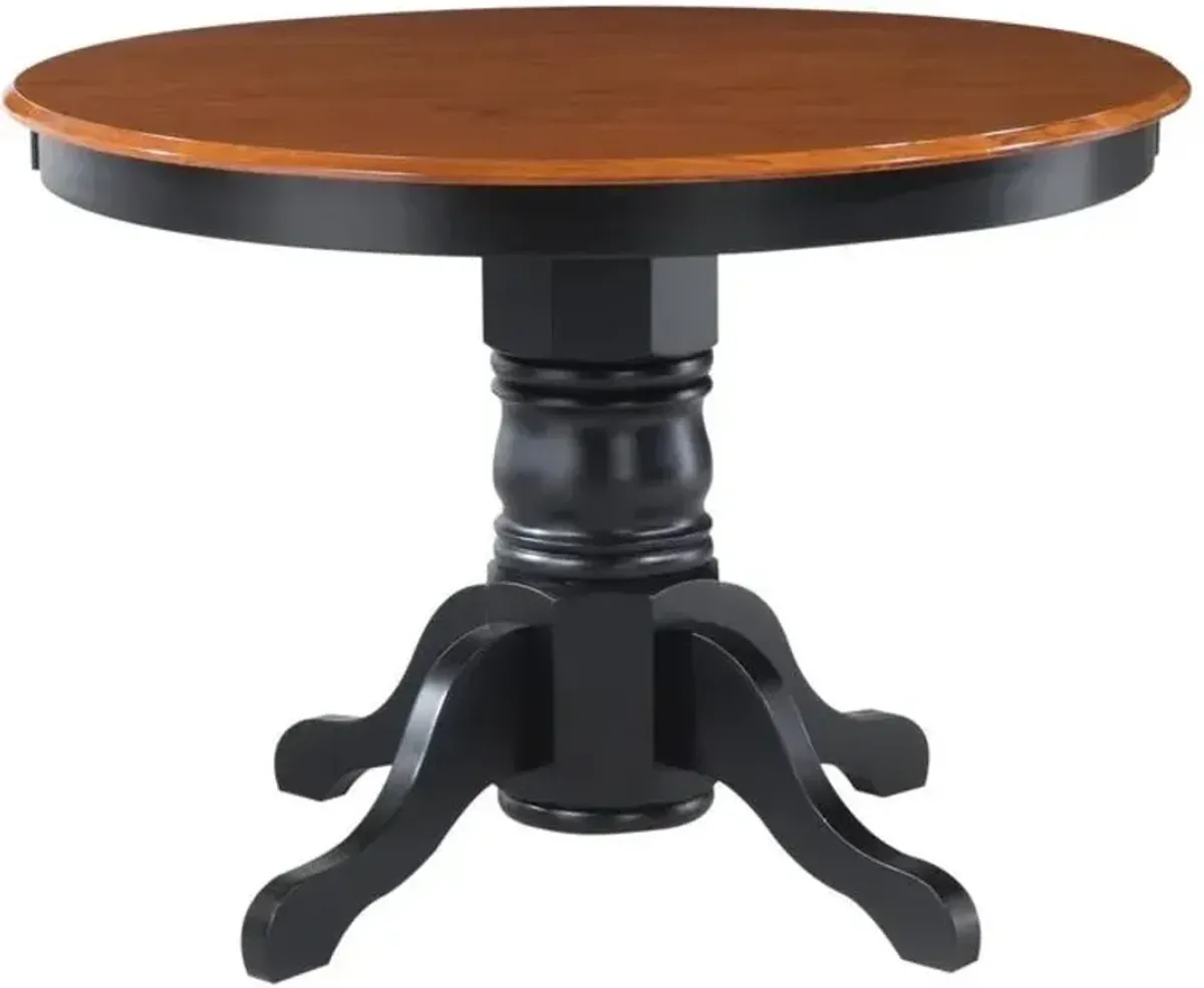 homestyles® Bishop Black Pedestal Table with Brown Tabletop