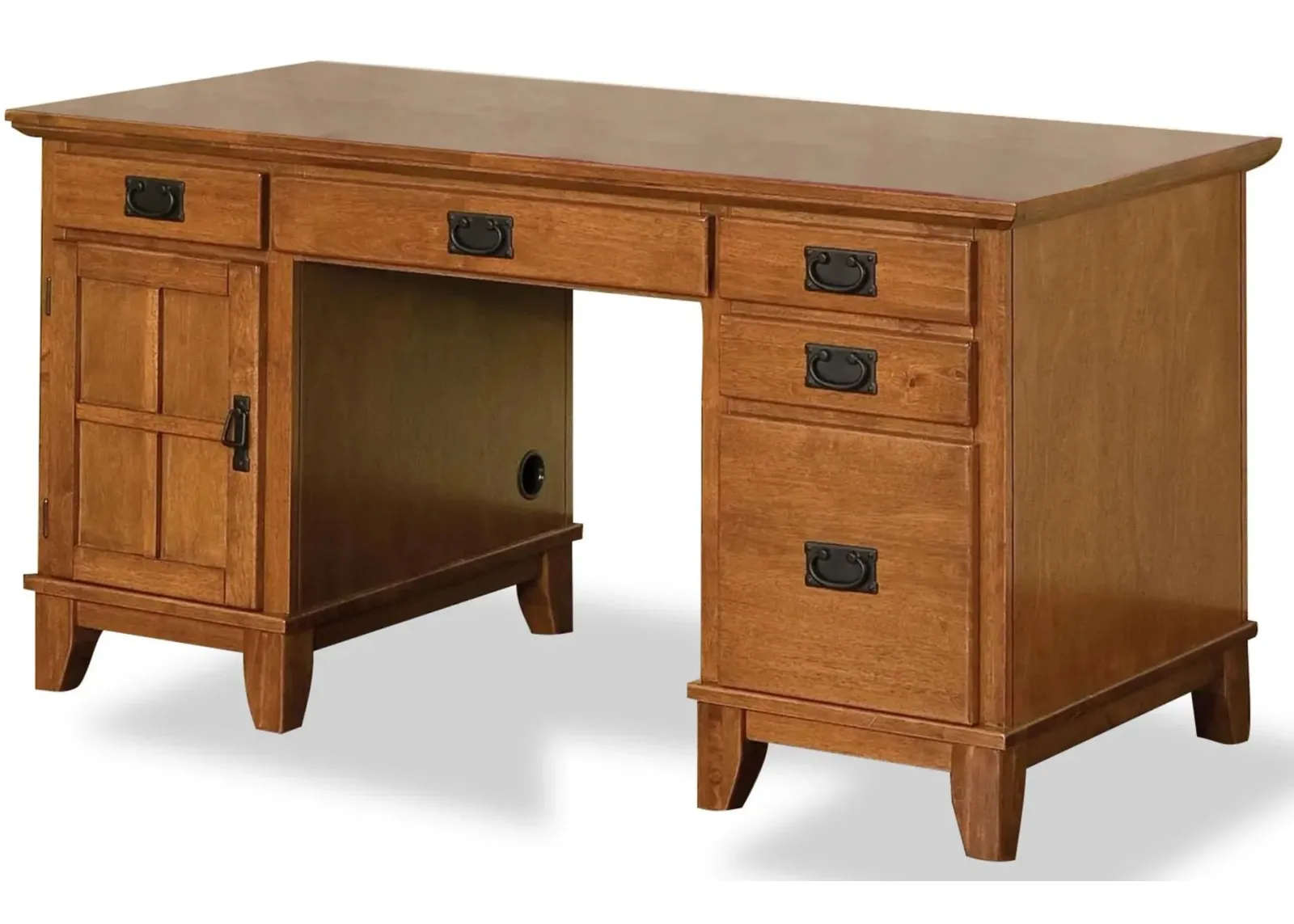 homestyles® Arts & Crafts Brown Pedestal Desk