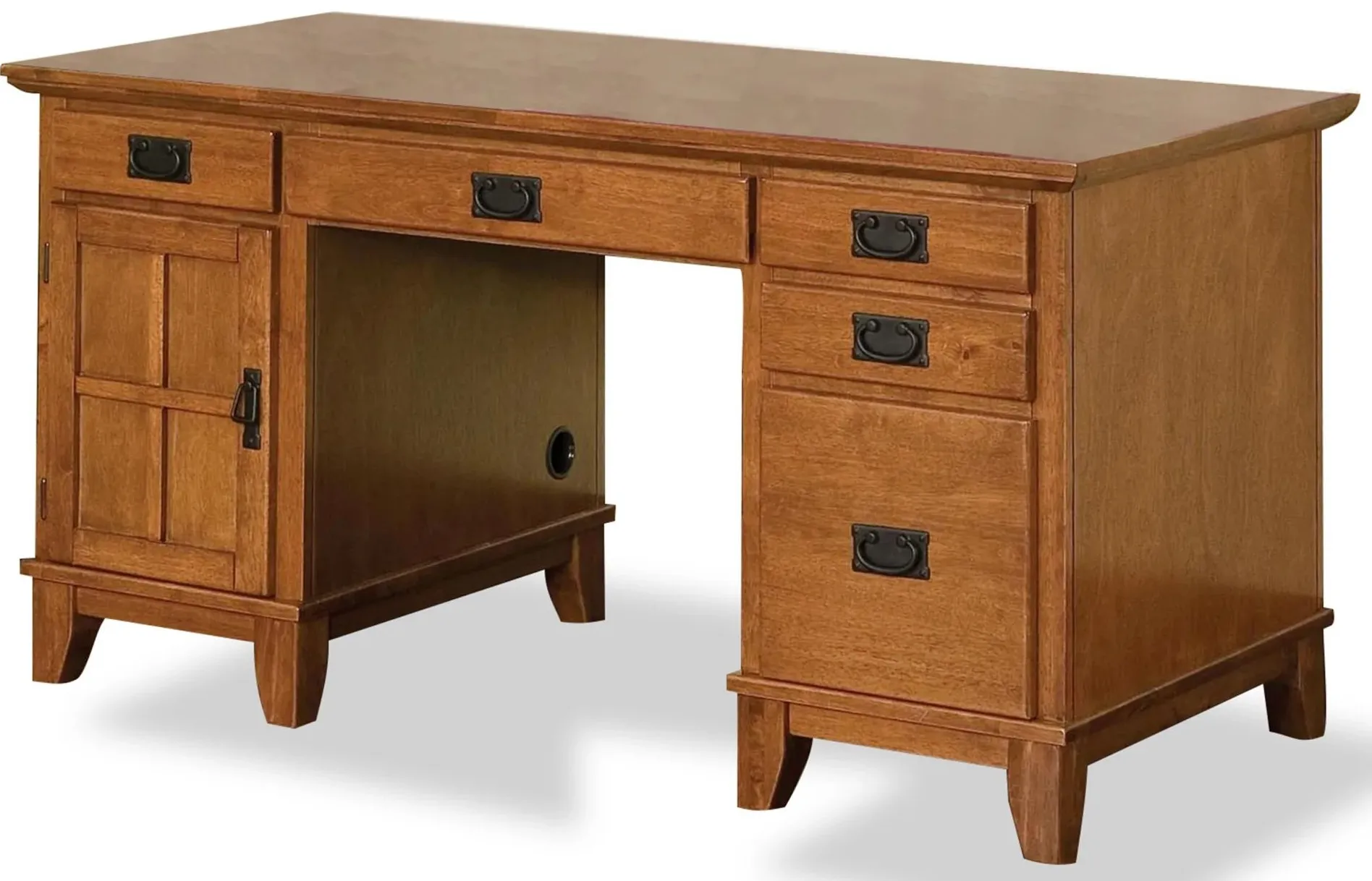 homestyles® Arts & Crafts Brown Pedestal Desk