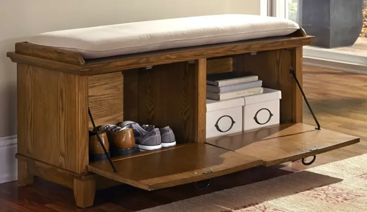 Homestyles® Arts & Crafts Brown Storage Bench