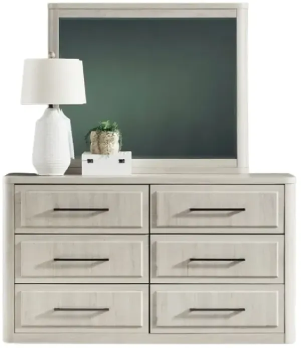 Liberty Furniture Modern Play Natural White Dresser and Mirror