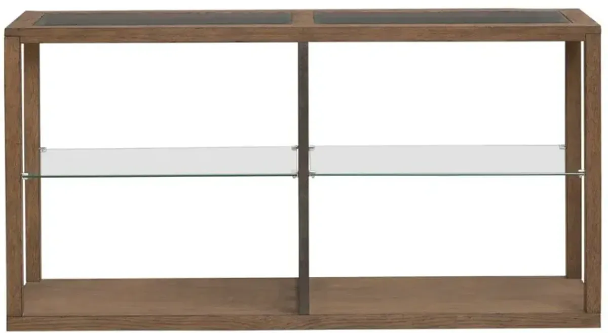 Liberty Furniture Bayhill Trellis Clear Sofa Table with Honey Base