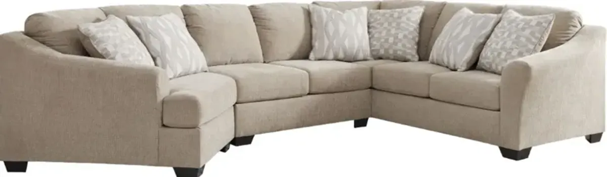 Signature Design by Ashley® Brogan Bay 3-Piece Cork Left Arm Facing Cuddler Sectional