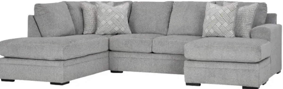 Signature Design by Ashley® Casselbury 2-Piece Cement U-Shape Double Chaise Sectional