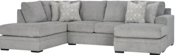 Signature Design by Ashley® Casselbury 2-Piece Cement Left Arm Facing Chaise Sectional