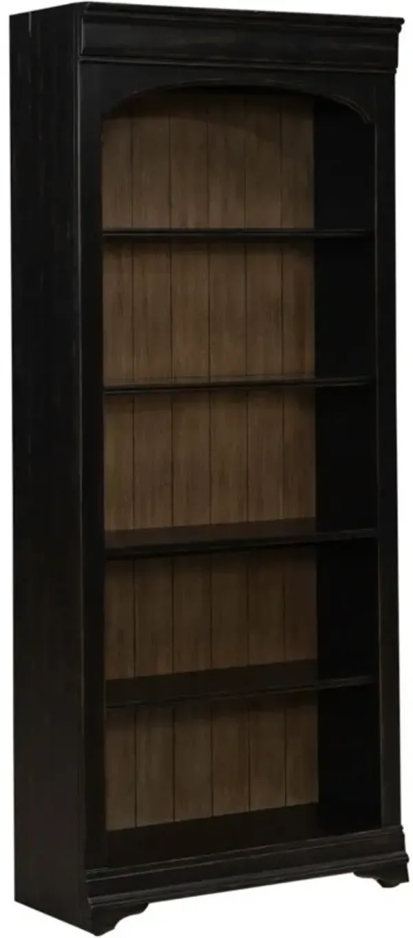 Liberty Furniture Meritage Aged Charcoal/Caramel Bunching Bookcase