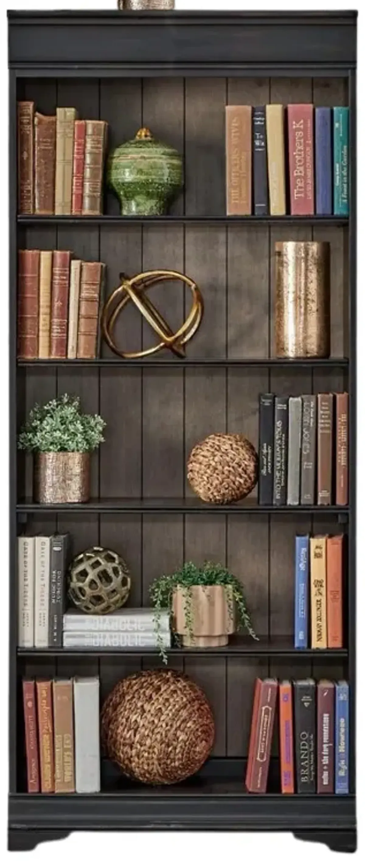 Liberty Furniture Meritage Aged Charcoal/Caramel 72" Bookcase