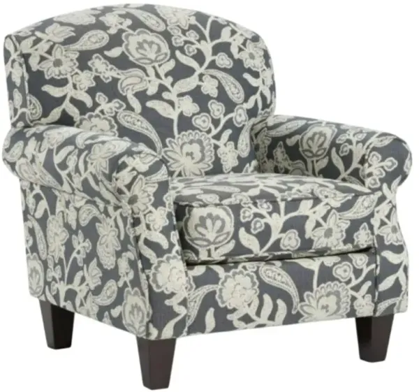 Fusion Furniture Awesome Oatmeal Sophie Indigo Blue/White Accent Chair