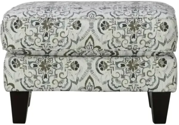 Fusion Furniture Bates Charcoal Brown/White Ottoman