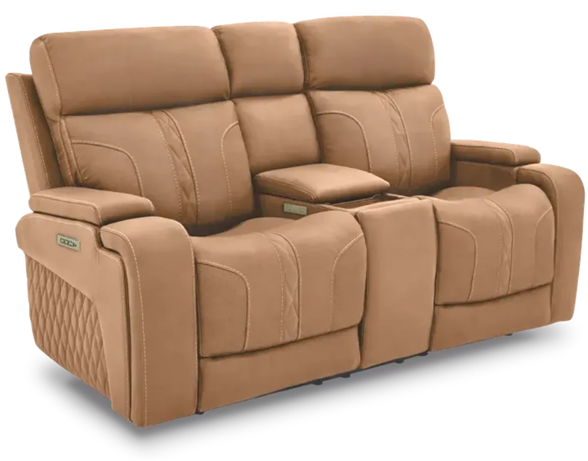 iPowr Summit Navarro Saddle Triple Power Zero Gravity Reclining Console Loveseat