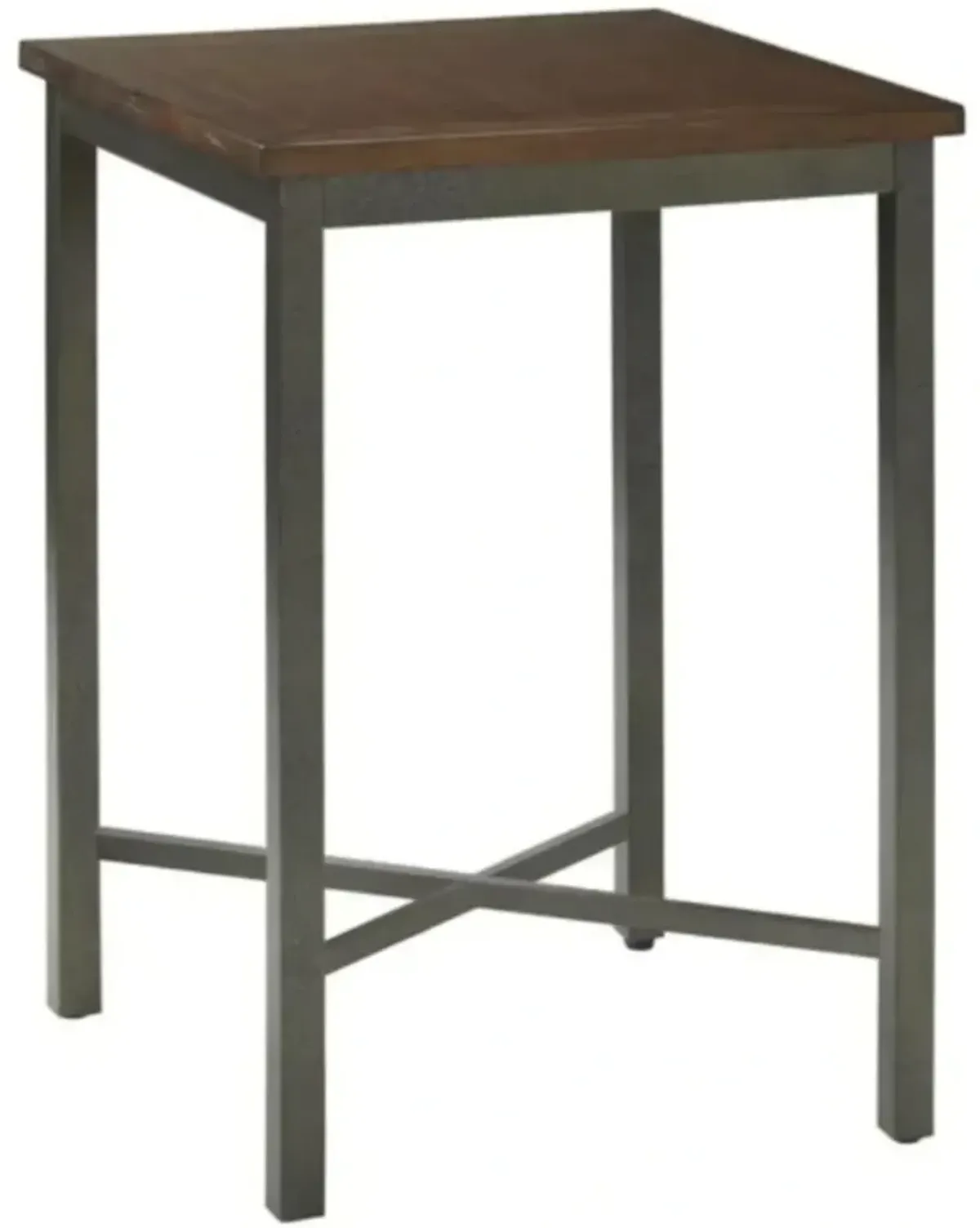 homestyles® Cabin Creek Chestnut Bar Table with Gray Metal Frame 