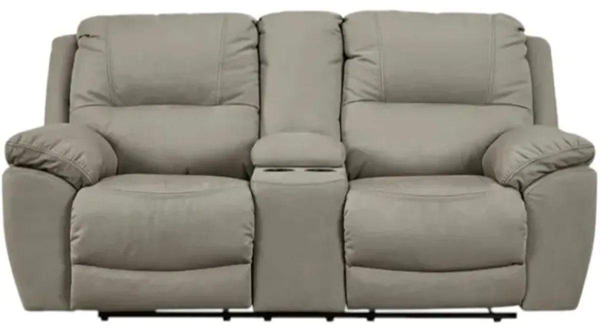 Signature Design by Ashley® Next-Gen Gaucho Putty Manual Reclining Loveseat with Console