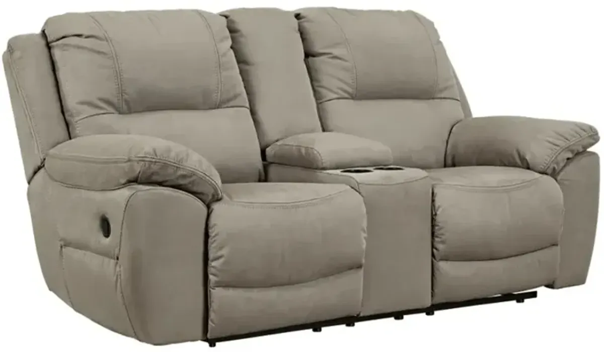 Signature Design by Ashley® Next-Gen Gaucho Putty Reclining Loveseat with Console