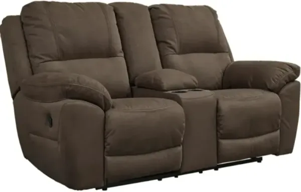 Signature Design by Ashley® Next-Gen Gaucho Espresso Reclining Loveseat with Console