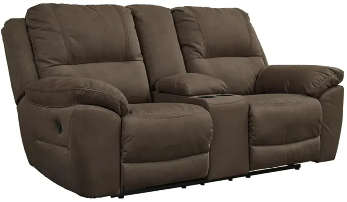 Signature Design by Ashley® Next-Gen Gaucho Espresso Reclining Loveseat with Console