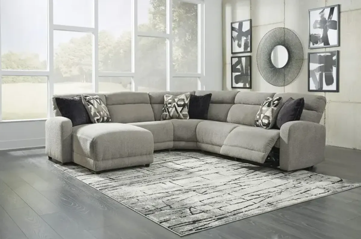 Signature Design by Ashley® Colleyville 5-Piece Stone Power Reclining Left-Arm Facing Sectional and Chaise