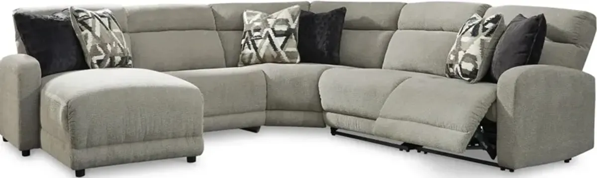 Signature Design by Ashley® Colleyville 5-Piece Stone Power Reclining Left-Arm Facing Sectional and Chaise