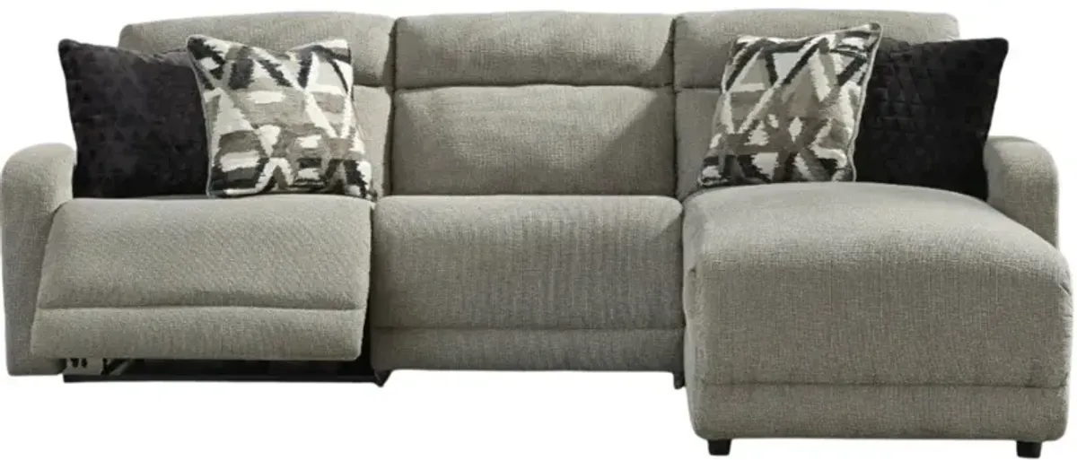 Signature Design by Ashley® Colleyville 3-Piece Stone Right-Arm Facing Power Reclining Sectional and Chaise