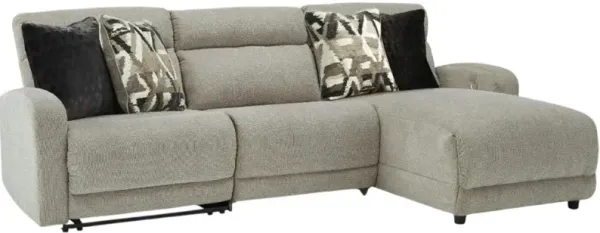 Signature Design by Ashley® Colleyville 3-Piece Stone Right-Arm Facing Power Reclining Sectional and Chaise