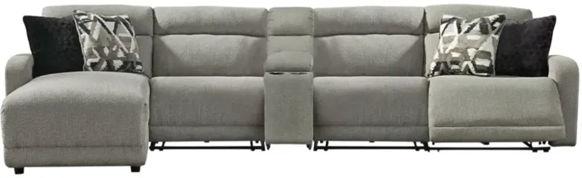 Signature Design by Ashley® Colleyvile 5-Piece Stone Left-Arm Facing Power Reclining Sectional and Chaise