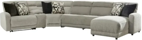 Signature Design by Ashley® Colleyville 6-Piece Stone Right-Arm Facing Power Reclining Sectional and Console