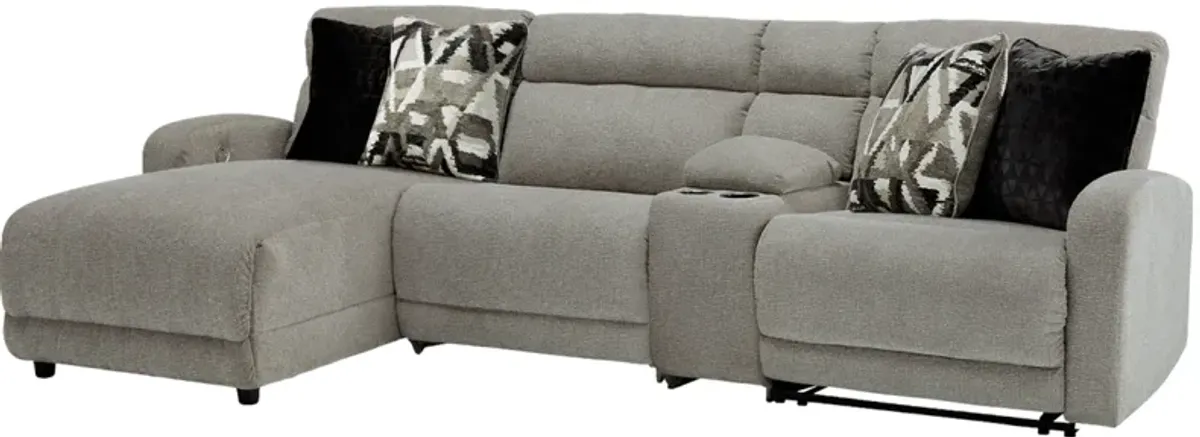 Signature Design by Ashley® Colleyville 4-Piece Stone Power Reclining Left-Arm Facing Sectional and Chaise with Console