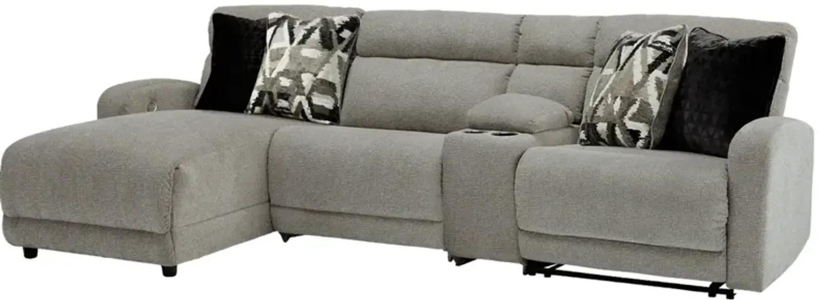 Signature Design by Ashley® Colleyville 4-Piece Stone Power Reclining Left-Arm Facing Sectional and Chaise with Console