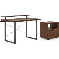 homestyles® Merge Brown Desk, Monitor Stand, and File Cabinet