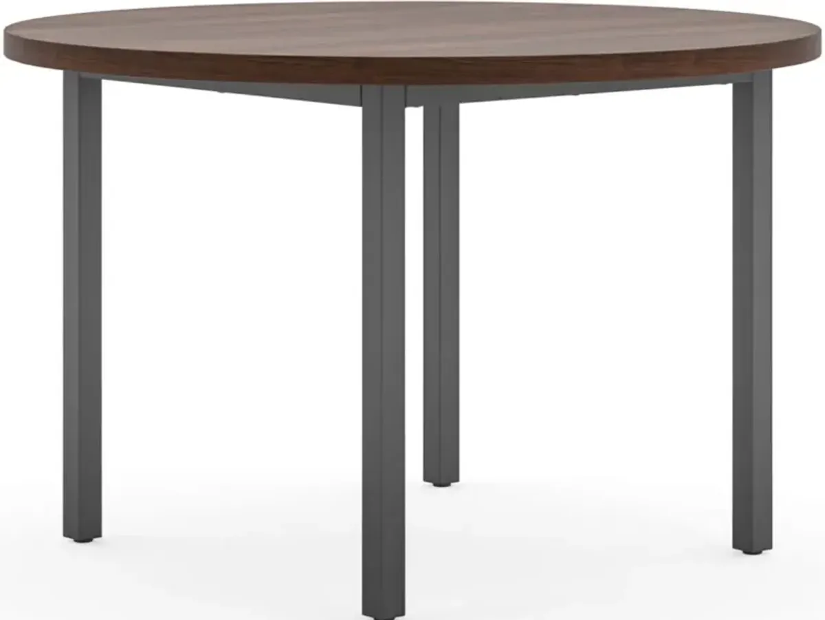 homestyles® Merge Mahogany Round Dining Table with Gray Metal Legs 