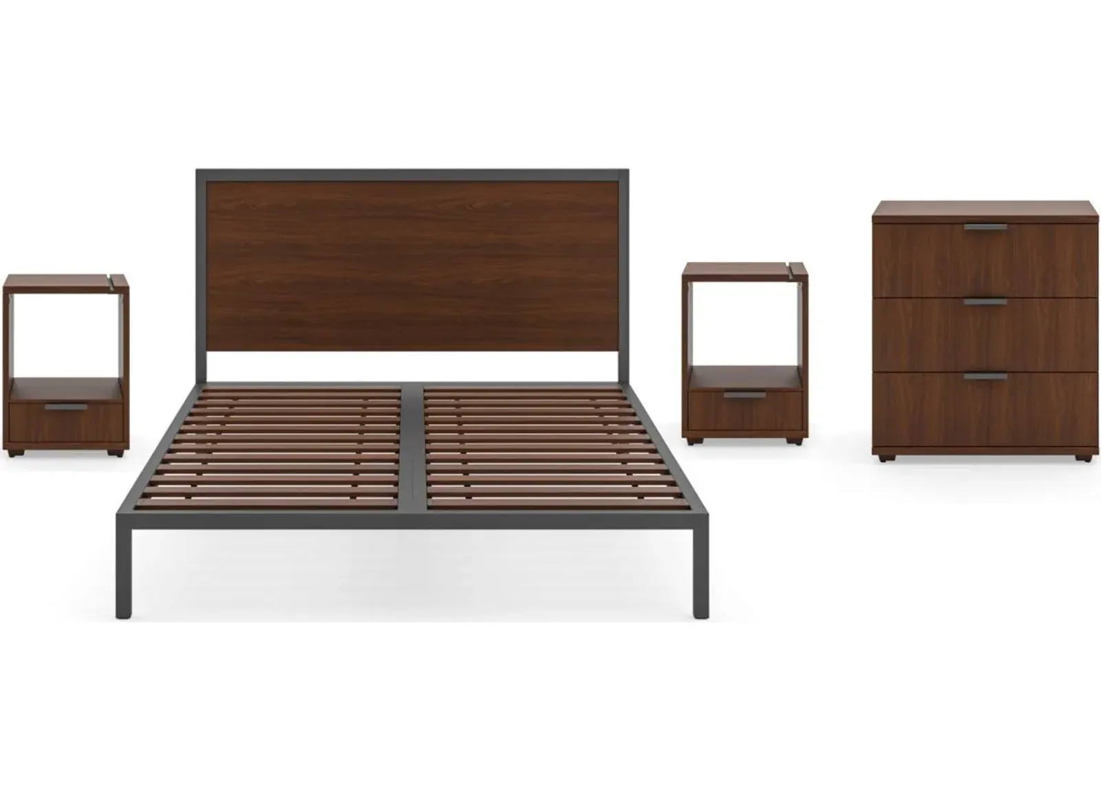 homestyles® Merge Brown Queen Bed, Two Nightstands and Chest