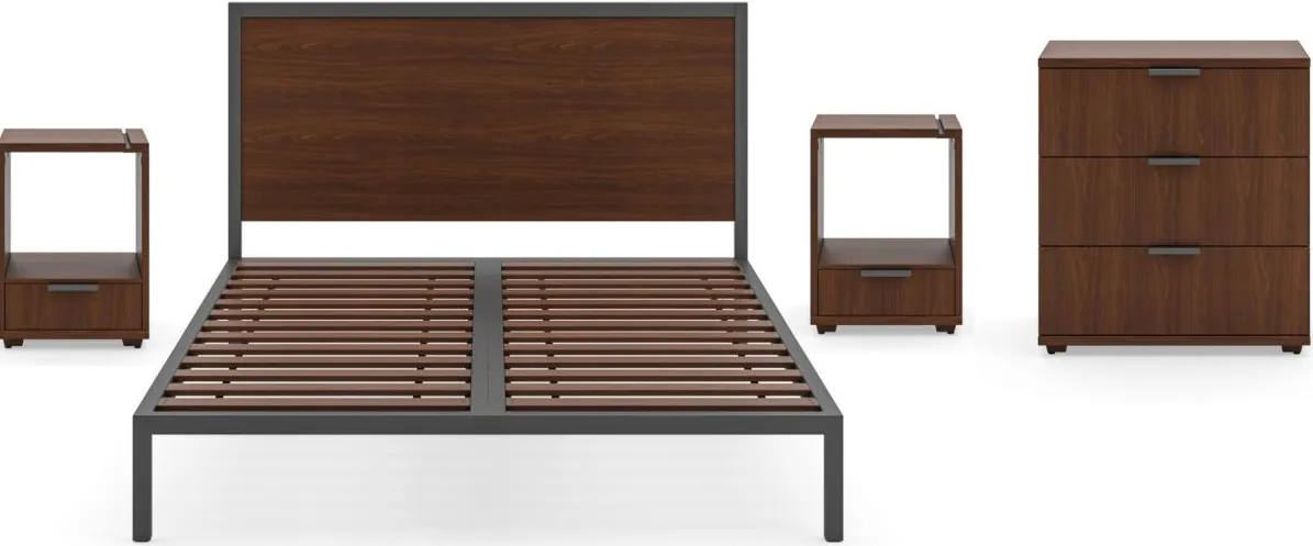 homestyles® Merge Brown Queen Bed, Two Nightstands and Chest