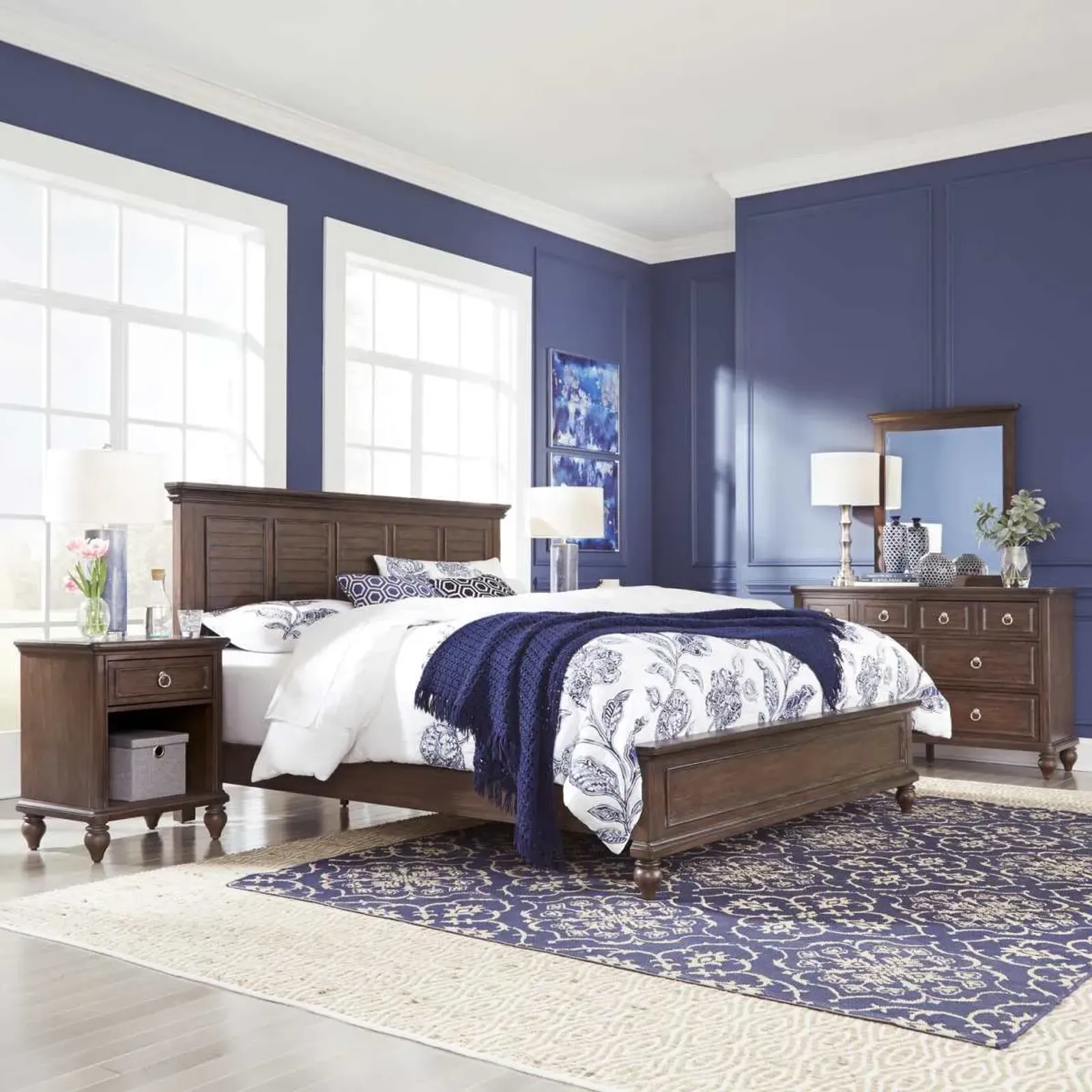 Homestyles® Southport 4-Piece Distressed Oak King Bedroom Set