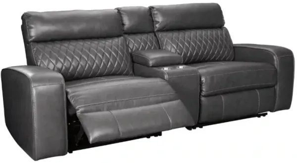 Signature Design by Ashley® Samperstone 3-Piece Gray Power Reclining Sectional Loveseat