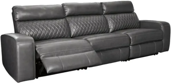 Signature Design by Ashley® Samperstone 3-Piece Gray Power Reclining Sectional Sofa