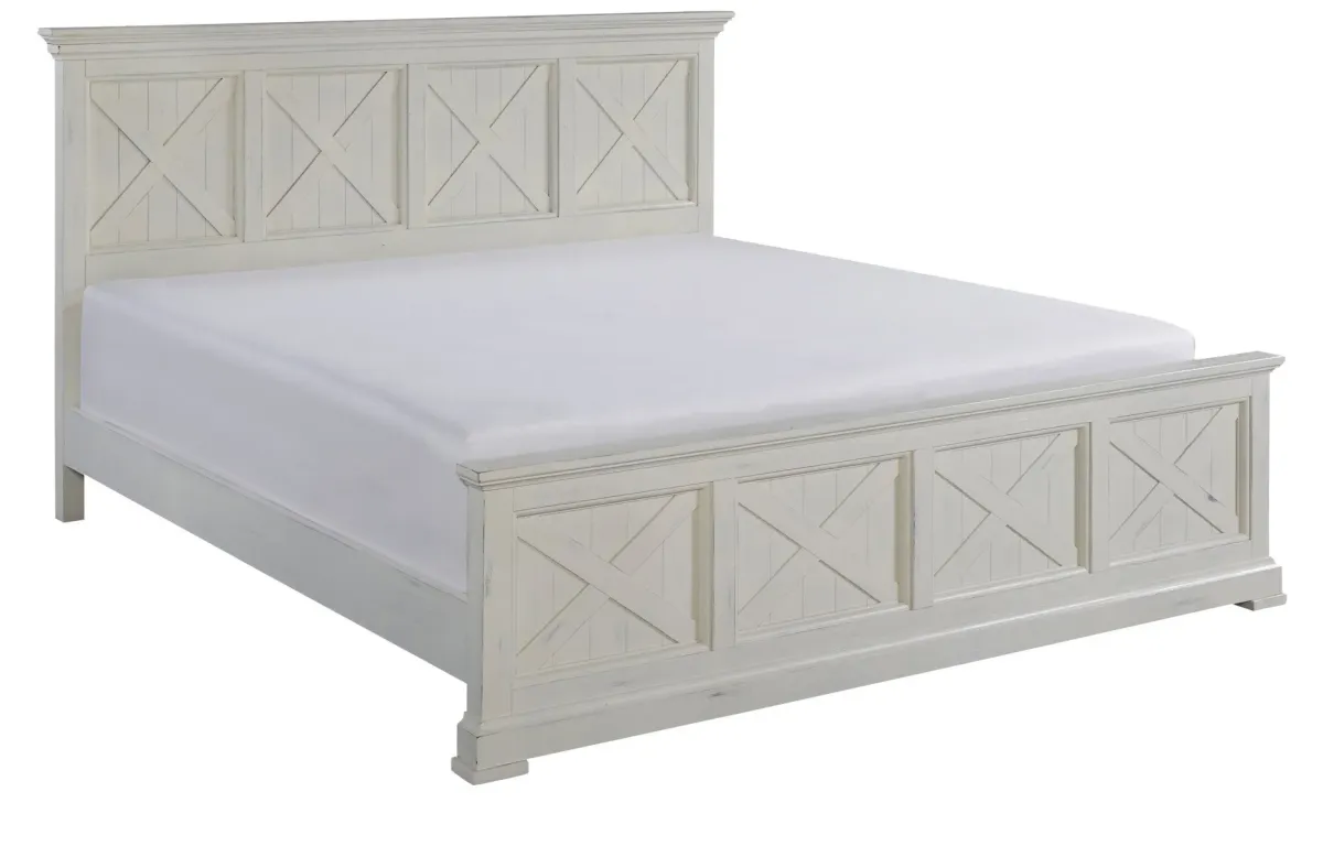 homestyles® Seaside Lodge Hand-Rubbed White King Bed