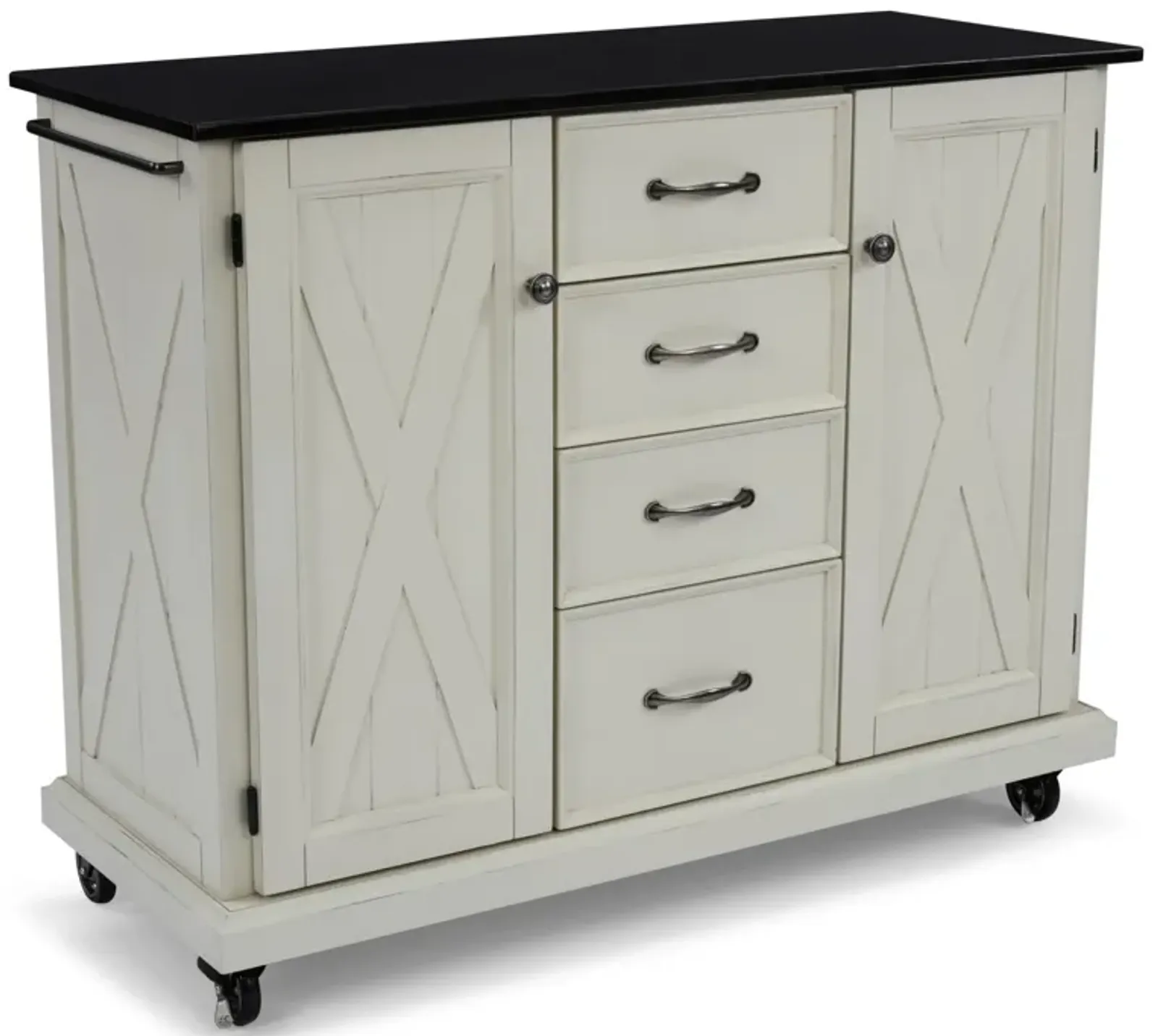 homestyles® Seaside Lodge Black Granite/Off-White Kitchen Cart