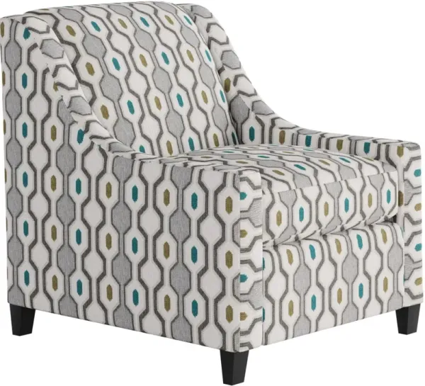 Fusion Furniture Max Pepper Armstrong Pool Gray/White Accent Chair