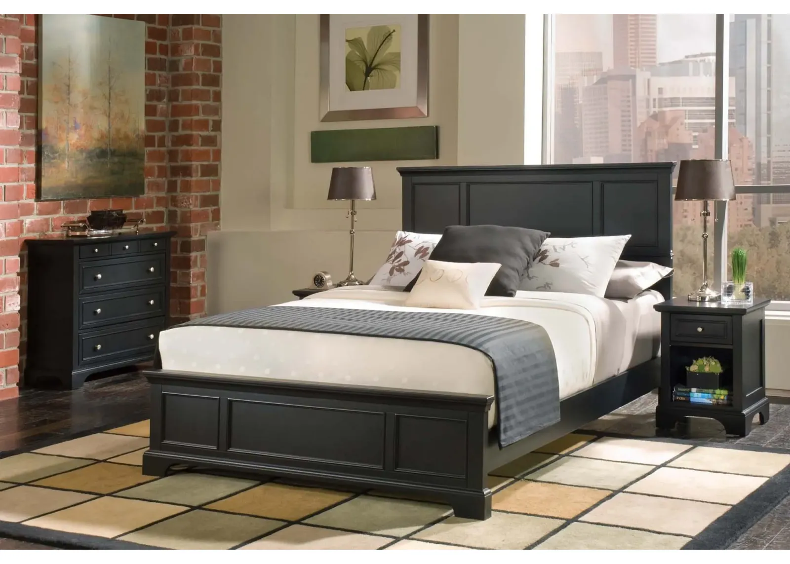 homestyles® Bedford 4-Piece Black Queen Bed Set