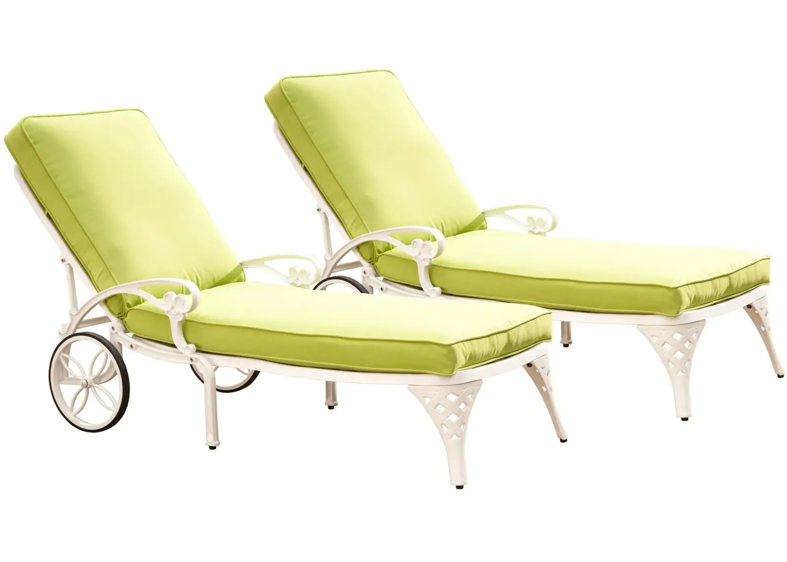 homestyles® Biscayne 2-Piece Off-White Chaise Lounge Chairs with Cushions