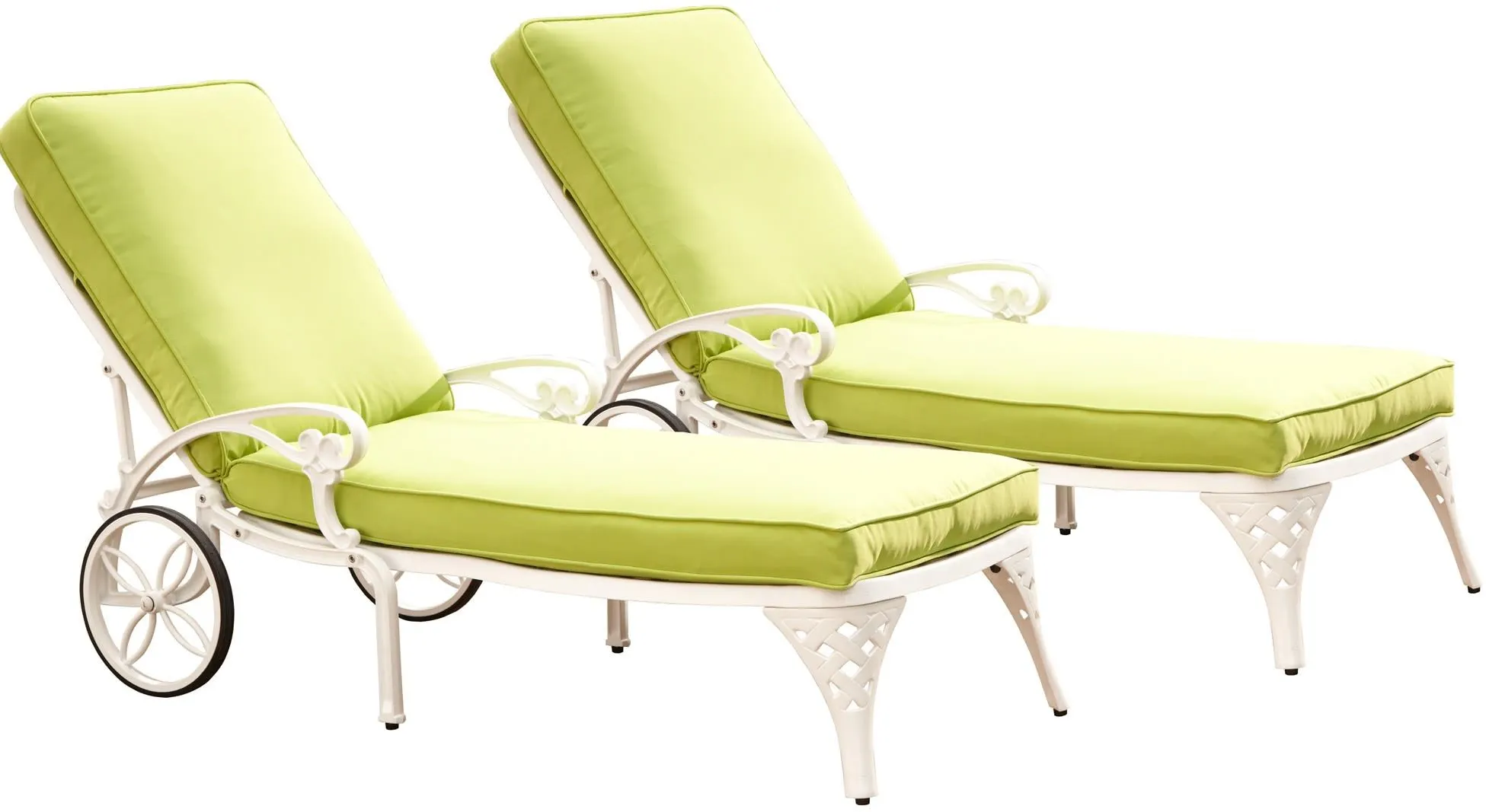 homestyles® Biscayne 2-Piece Off-White Chaise Lounge Chairs with Cushions