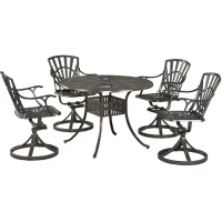 homestyles® Largo 5-Piece Taupe Dining Set with Swivel Chairs