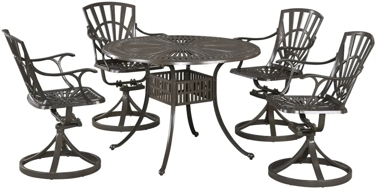 homestyles® Largo 5-Piece Taupe Dining Set with Swivel Chairs