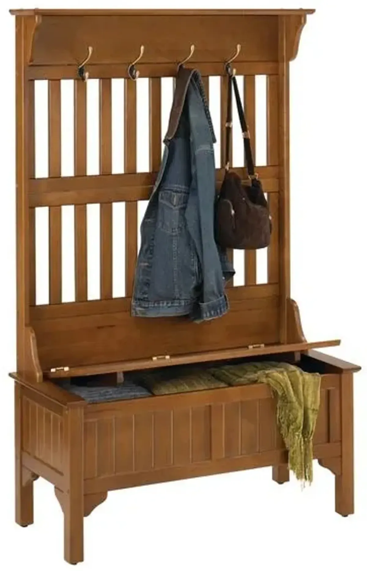 homestyles® General Line Warm Oak Hall Tree with Bench